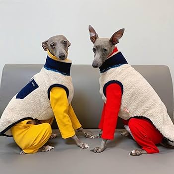 DogGear 高機能フリースジャンプスーツ　イタグレ ダウンスノースーツ2024 yellow / イタグレ服 | イタグレ服